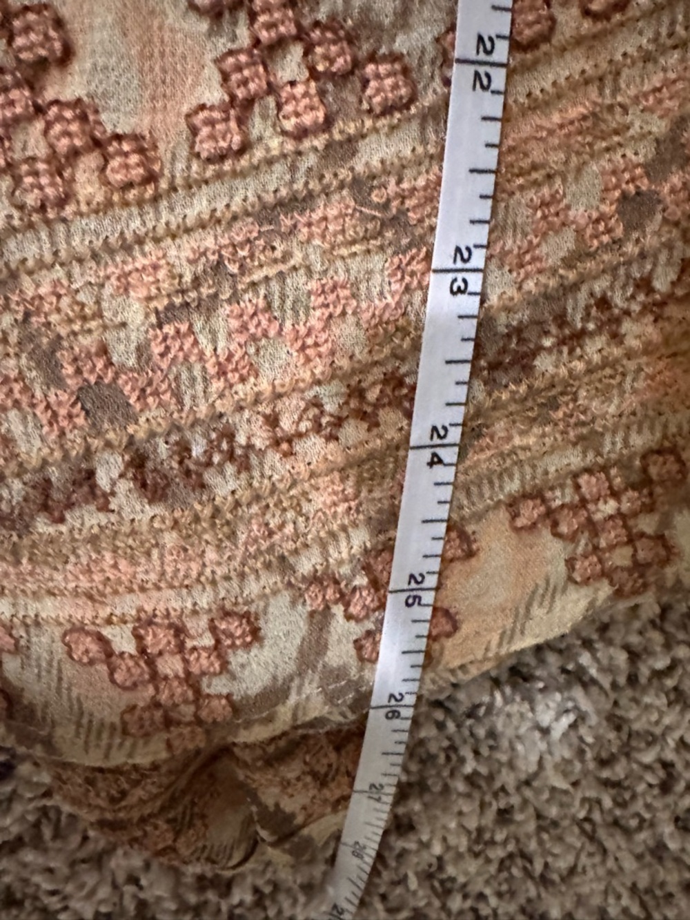 Boho Embroidered Cold-Shoulder Tunic Dress - Beige & Rust - Picture 6 of 8